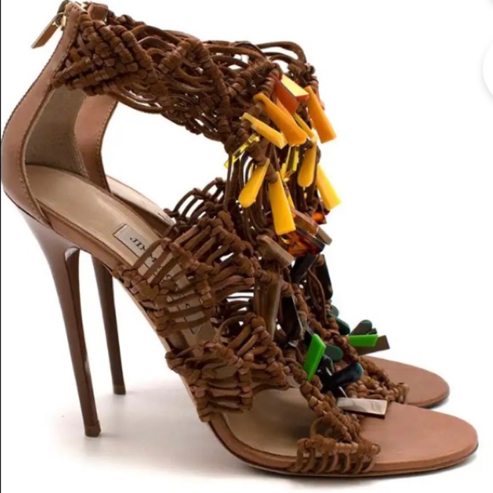 Jimmy Choo Brown Leather sandals 37 1/2
